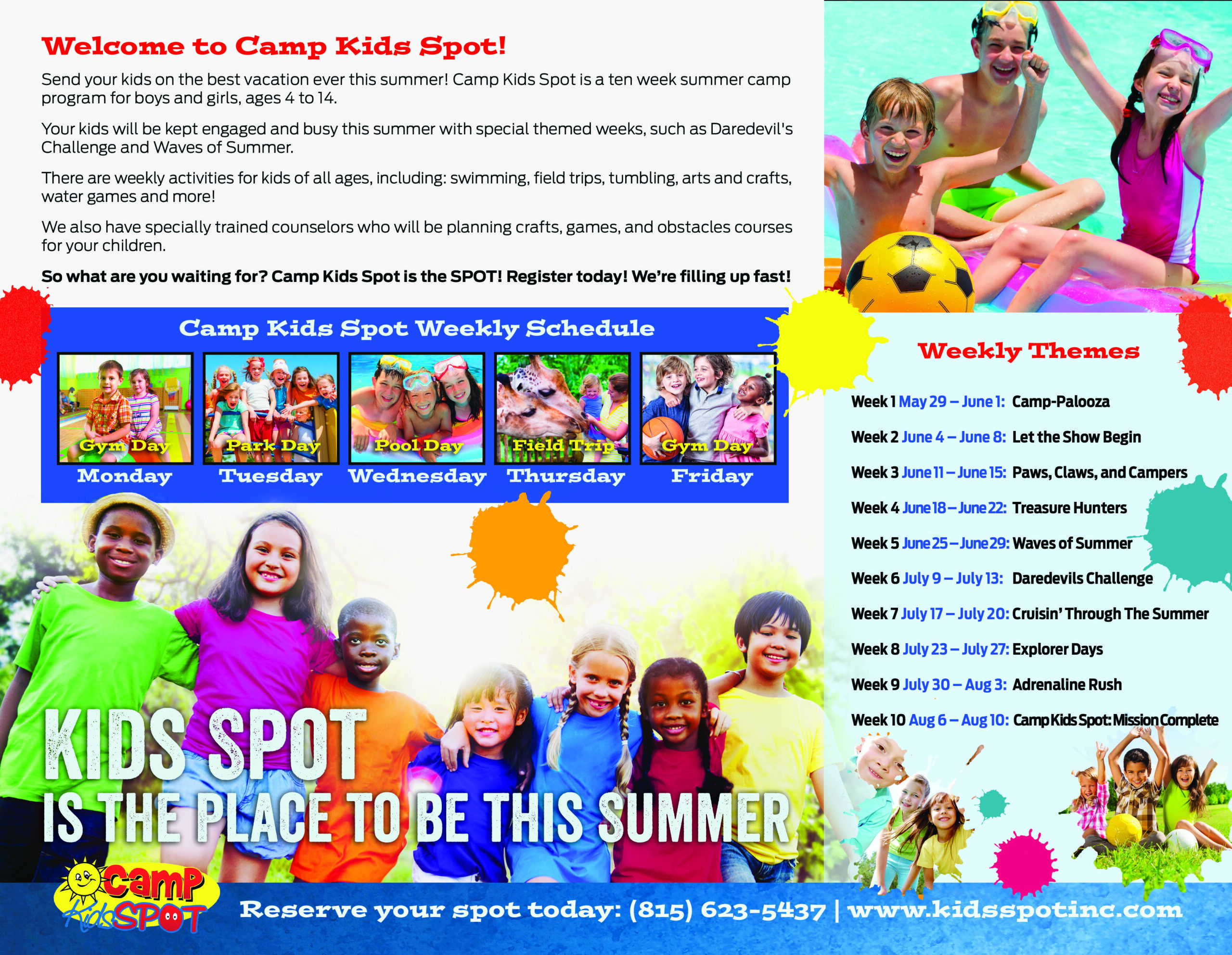 brochure design for kids camp