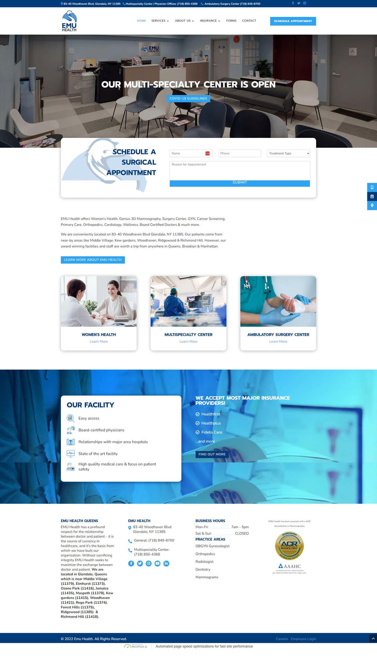 Multispecialty Surgical Center Website