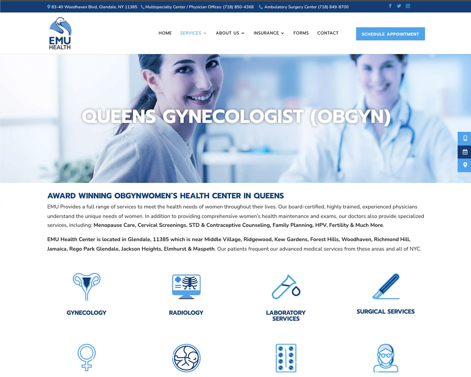 website design emu health