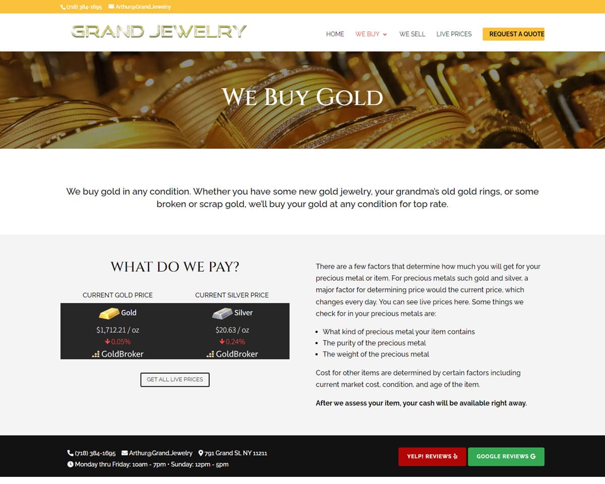 website design Grand Jewelry