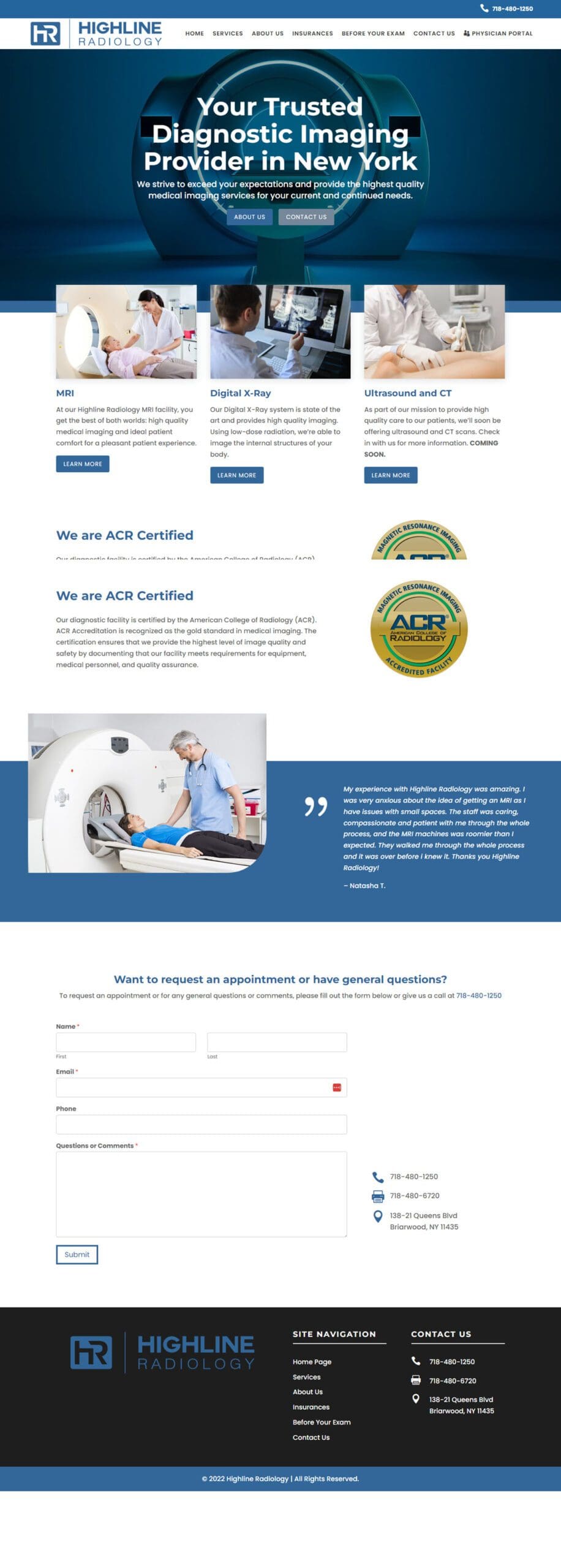Medical Imaging Services Website