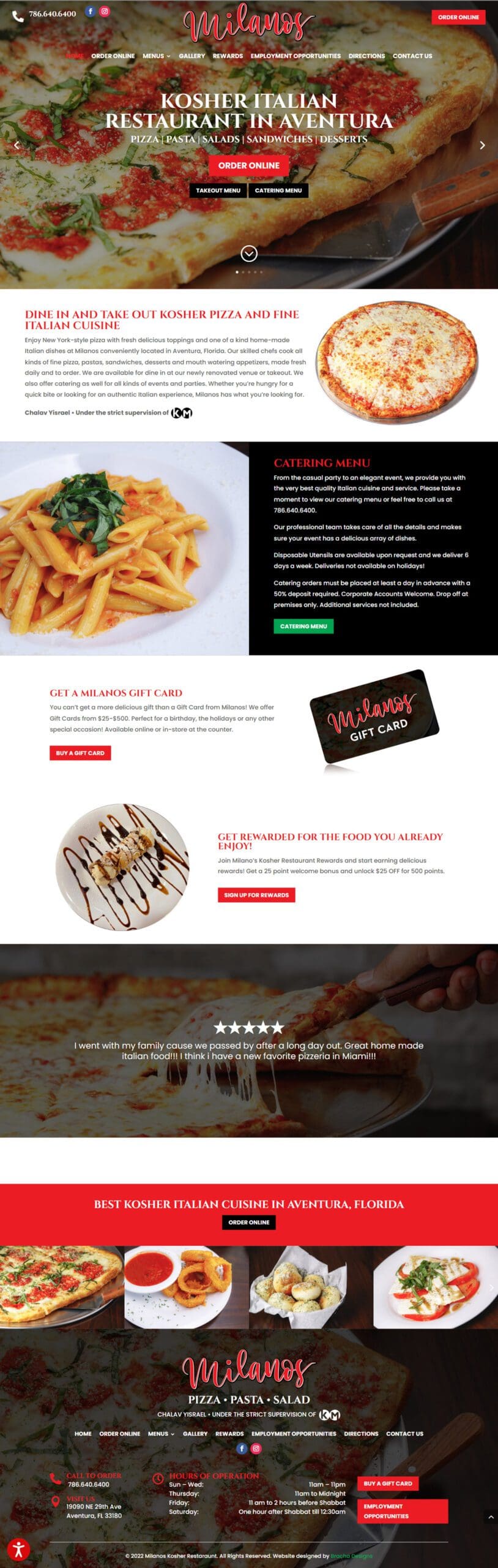 Kosher Italian Restaurant Website
