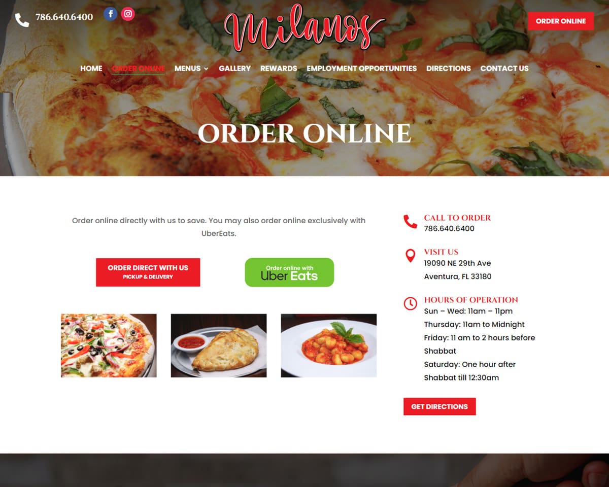 website design Milanos