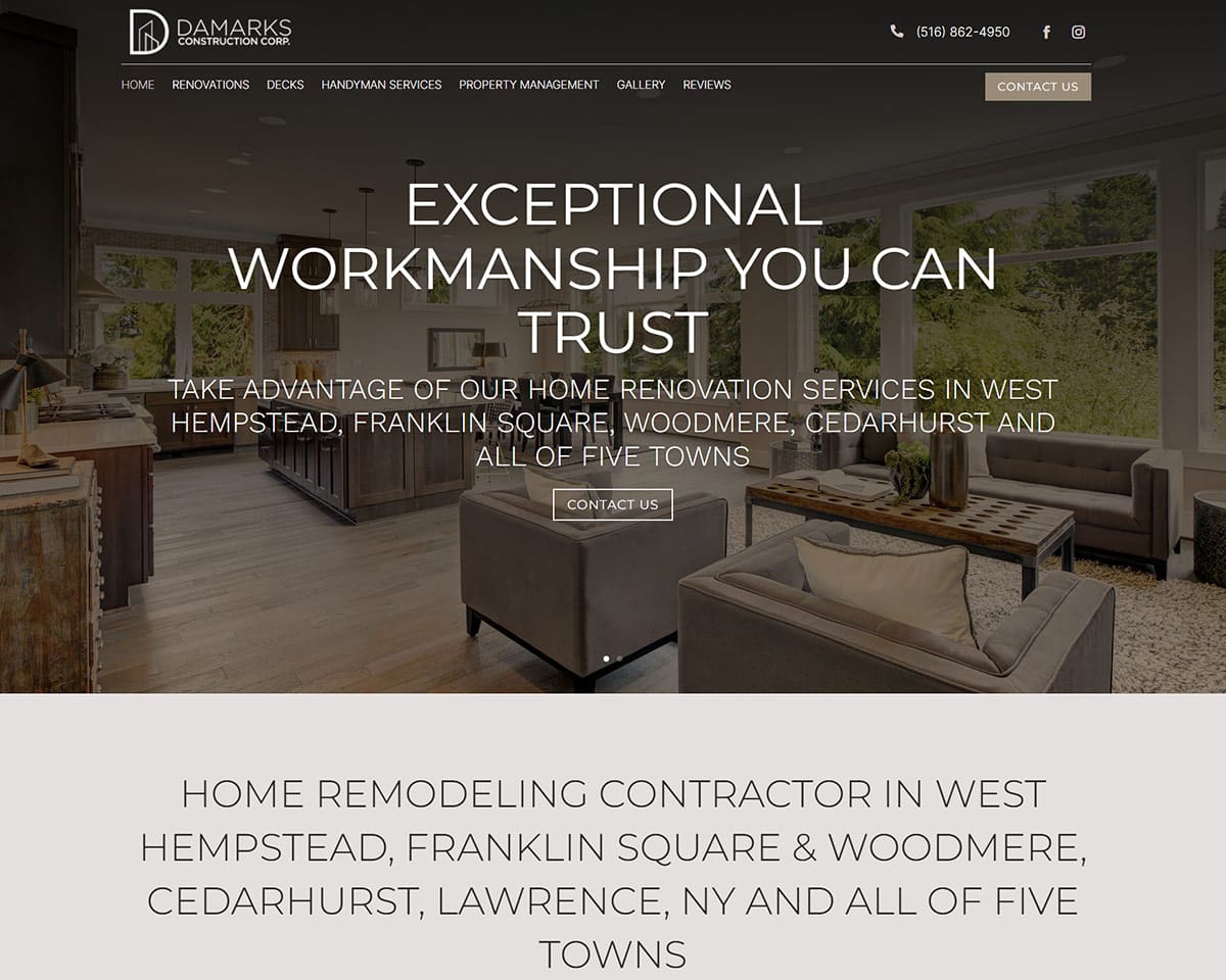 website design Damarks Construction