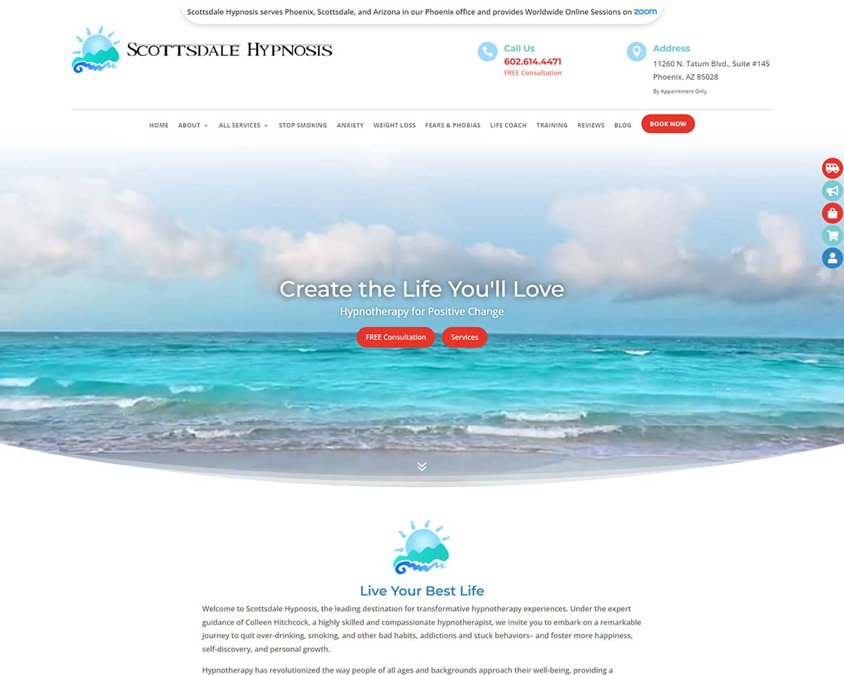website design Scottsdale Hypnosis