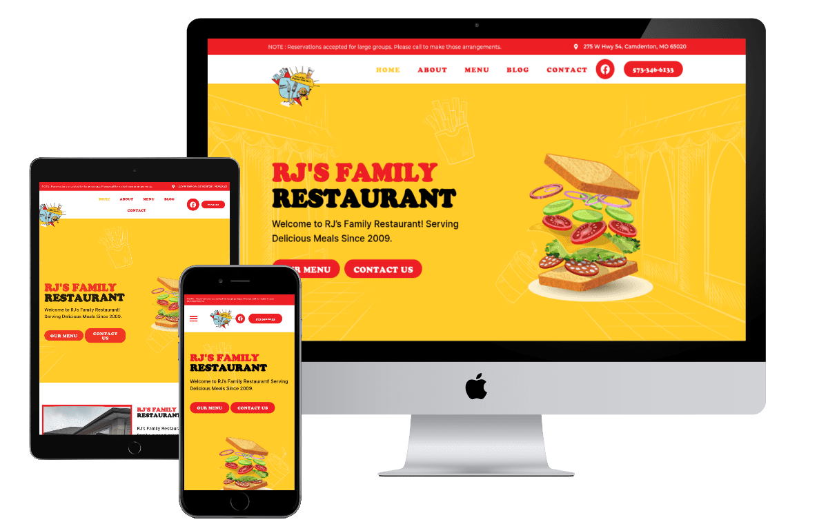 Website Design Rj Restaurant 1
