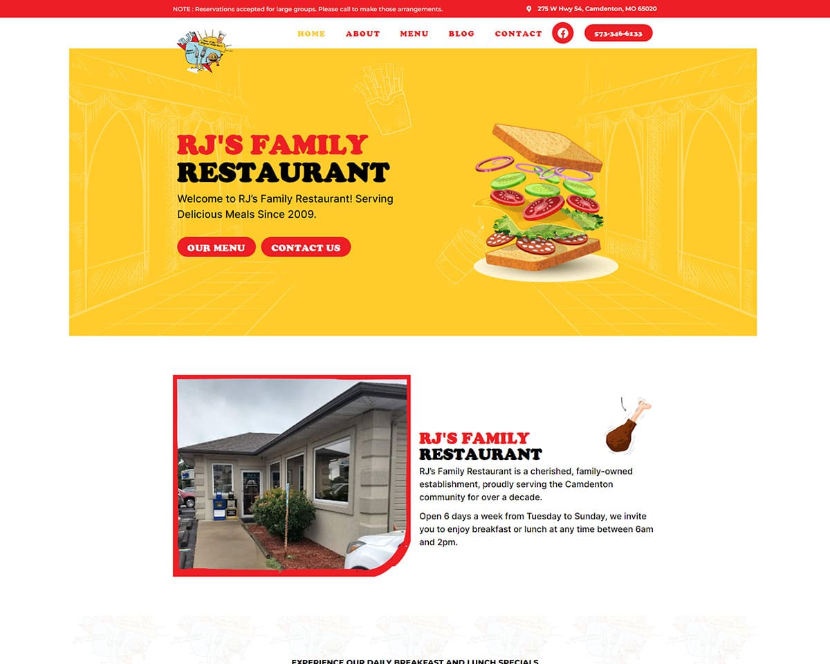 Website Design Rj Restaurant 3