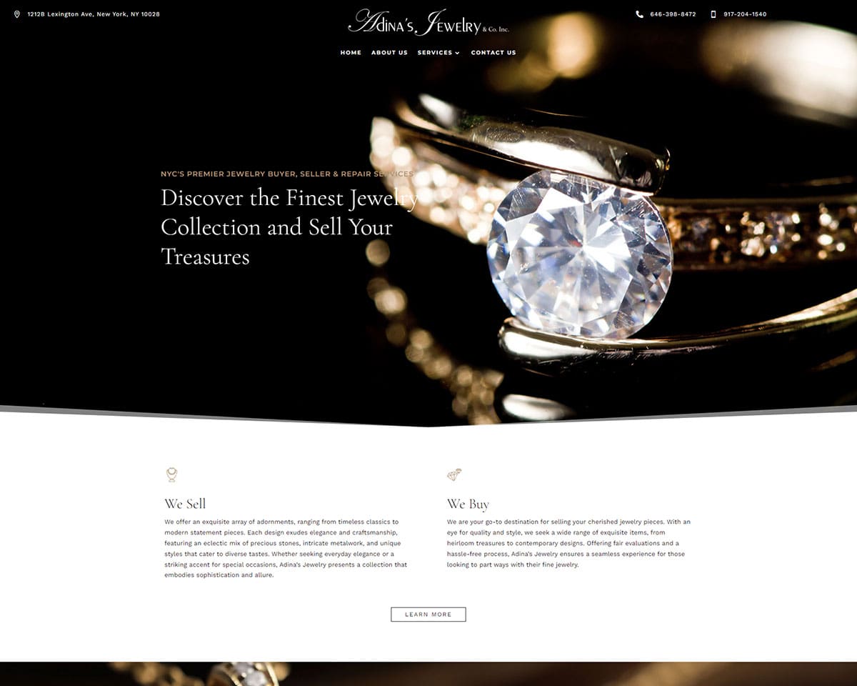 Website Design Adinas Jewelry 3