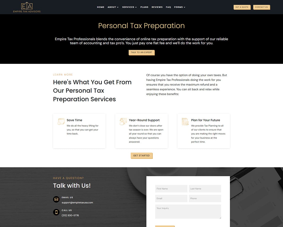Website Design Empire Tax Advisors 5