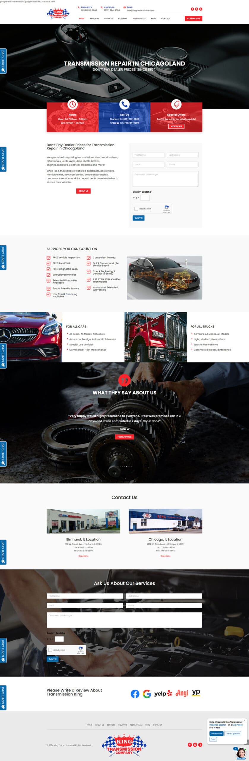 Auto Repair Website