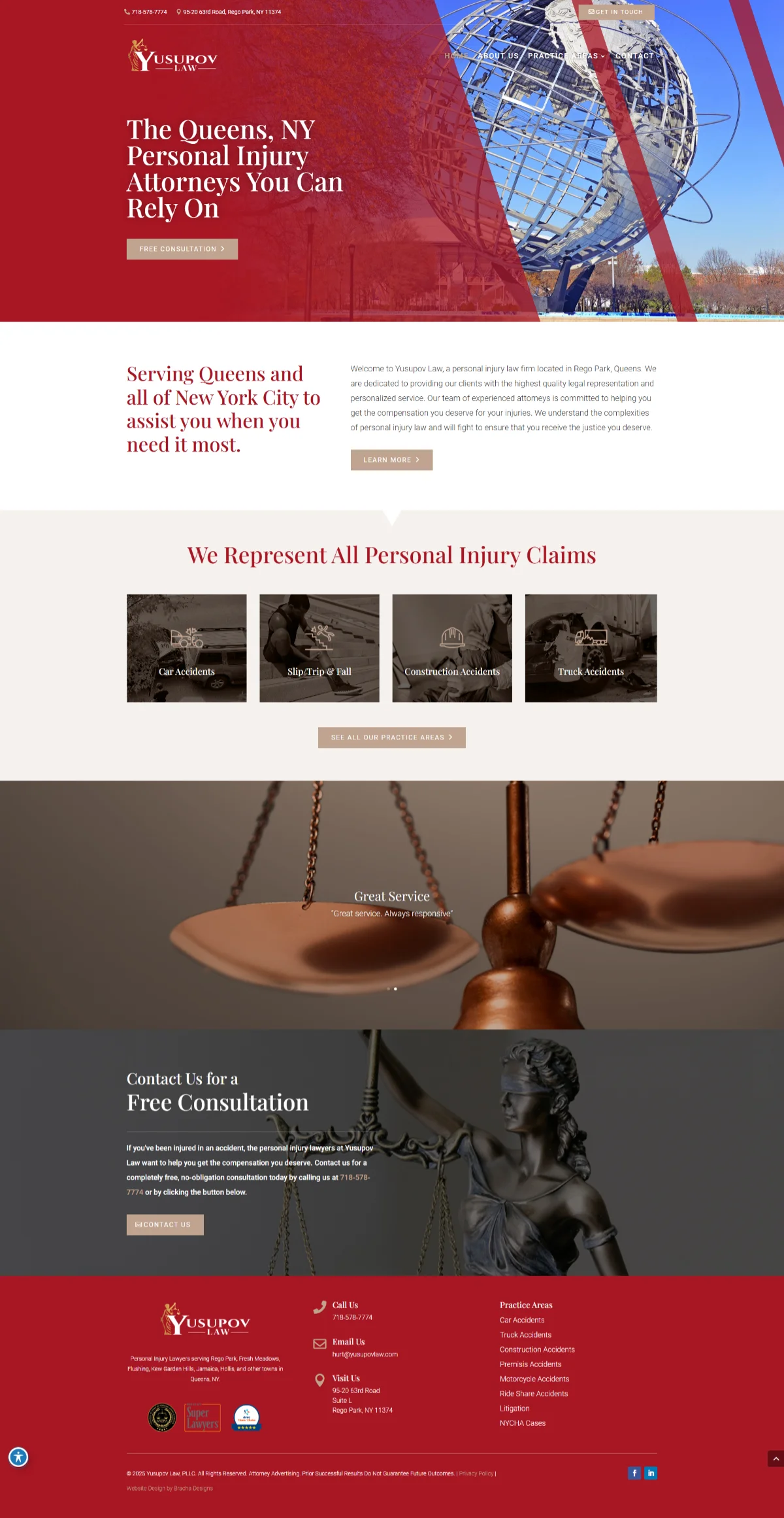 Queens NY Personal Injury Law Firm Website