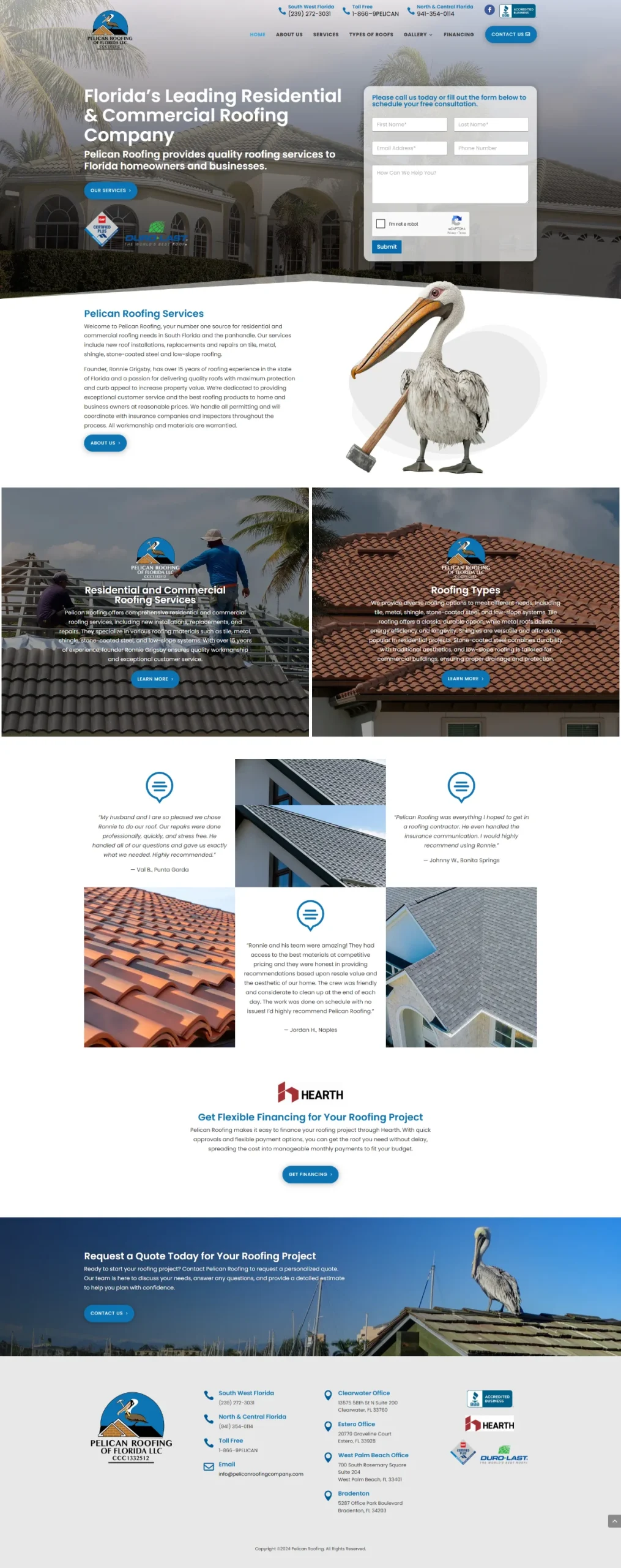 Roofing Company Website