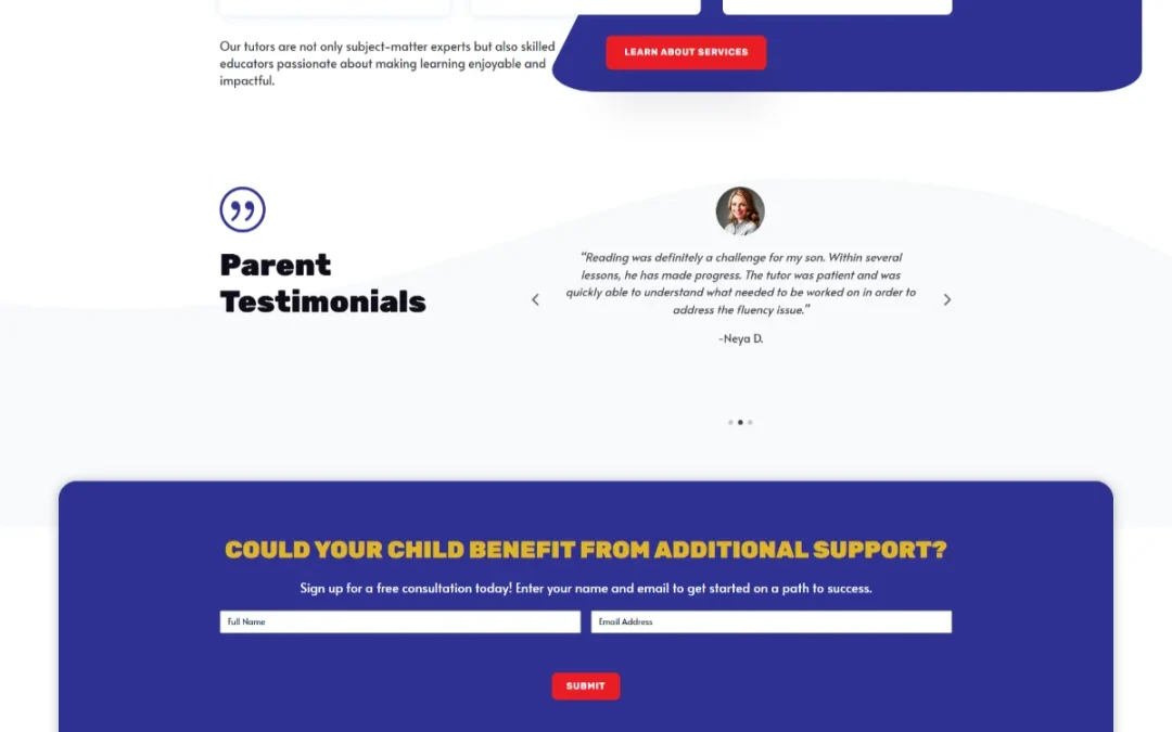 Tutoring Company Website
